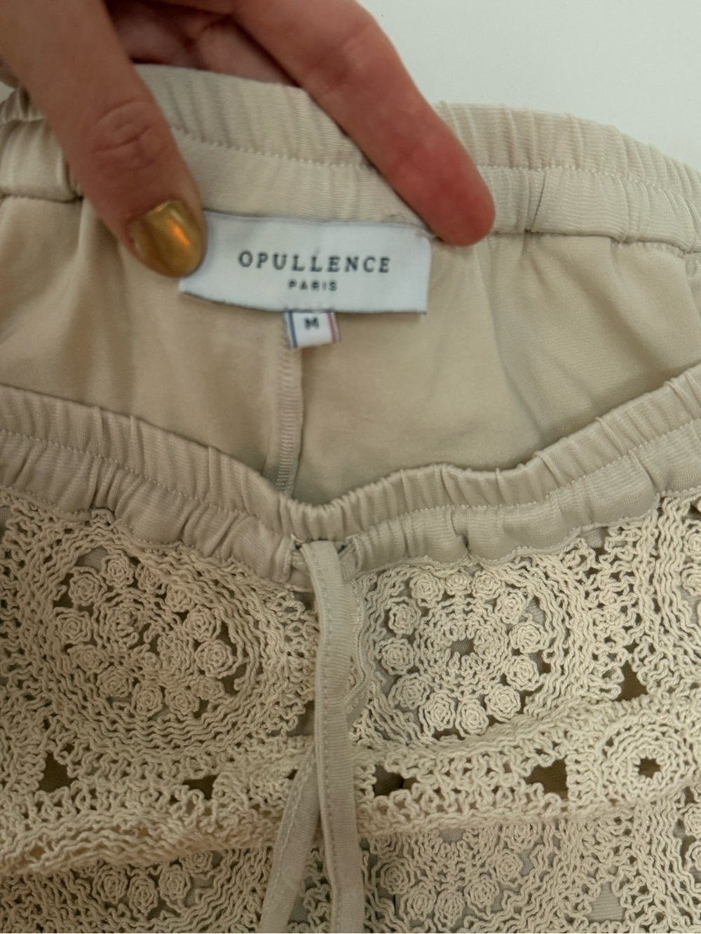 Opullence Paris Crochet Lace Maxi Skirt Cream Boho Resort M - Picture 5 of 7
